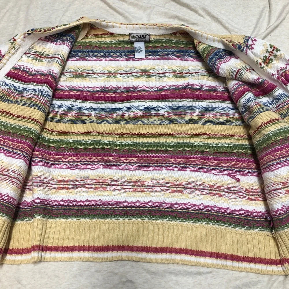 Tiara International Cardigan Sweater Y2K Vintage - Picture 4 of 8